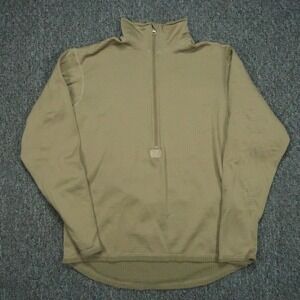 Peckham Pullover Mens Small Green Midweight Cold Weather Waffle Quarter Zip VTG